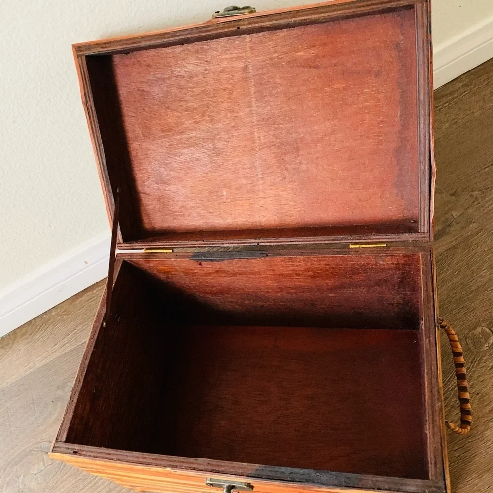 Storage & Organization | Vintage Bamboo Wooden Box 8128 | Poshmark